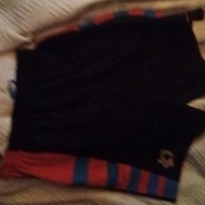 Nike beach trunks black w/red -blue side stripes